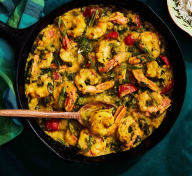 Shrimp or Fish (Salmon) Saag